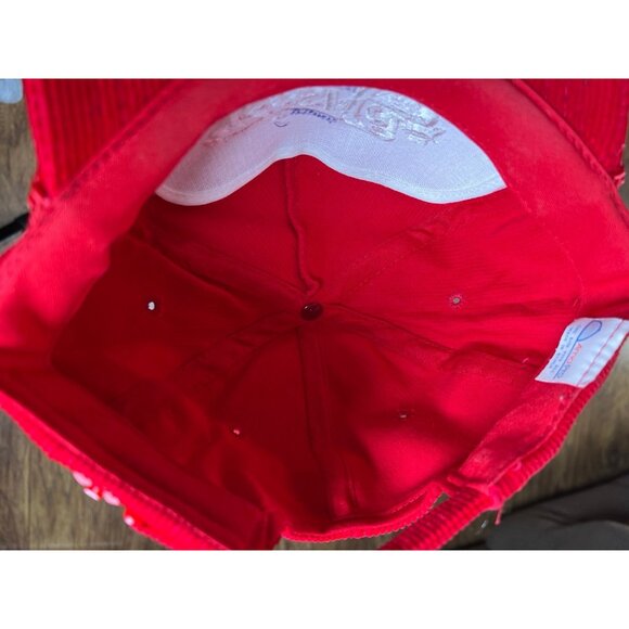 Vintage Pepsi Cola Corduroy Adjustable Trucker Hat Rare Red Rope Adult New - Picture 6 of 8